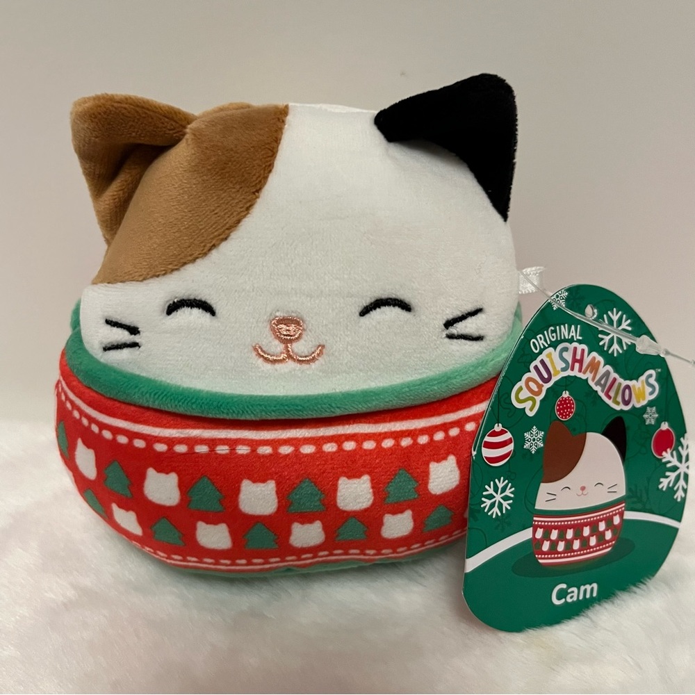 Squishmallow Cam Cat 🐱, Ugly Sweater, Christmas 🎄⛄️, Cameron, 4.5” New